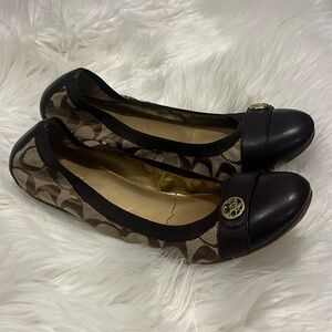 Coach Brown and Black Flats
